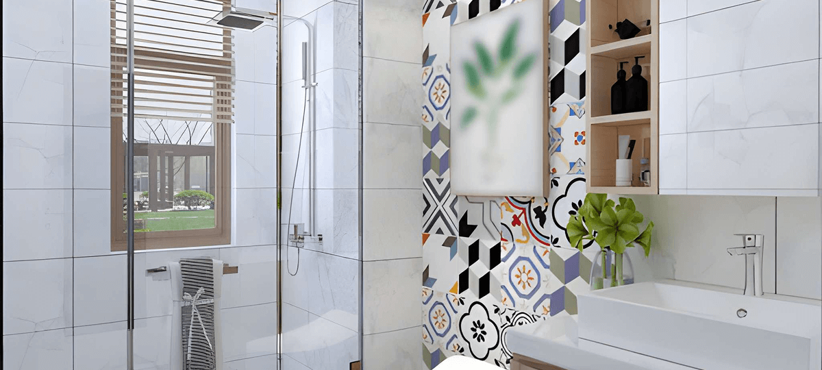 Design Idea #5: Accent Wall with Pattern Tiles